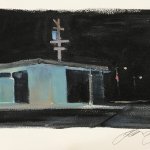 Francis Di Fronzo, Study for The Church, 2018, watercolor and gouache on paper, 7x12 inches