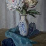 Giovanni Casadei, Peonies, 2022, Oil on panel, 15 x 13 inches