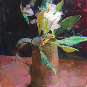 Jon Redmond, Rhododendron Bloom II, 2019, Oil on board, 10 x 10 inches