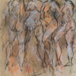 Mary Page Evans, Rhythmic Figures, 2021, Pastel and charcoal on paper, 25 ¼ x 19 ¼ inches