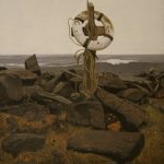 Peter Sculthorpe, Life Ring, 2016, oil on birch panel, 12 x 9 inches