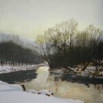 Peter Sculthorpe, Rockland Bend (SOLD), 2021, Oil on panel, 8 x 8 inches