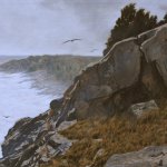 Peter Sculthorpe, The Wild Sea, Monhegan, 2016, oil on canvas, 10 x 20 inches