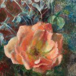 Henriette Wyeth (1907-1997), Rose in Bloom, Oil on canvas, 8 x 10 inches