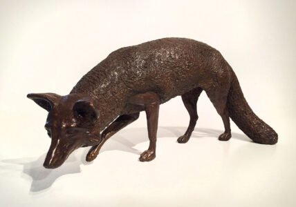 J. Clayton Bright, Red Fox (vulpes fulva) (table size), Bronze, 15 x 6 ¾ x 5 inches, Edition of 45