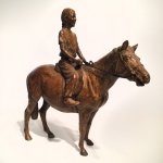J. Clayton Bright, The Equestrienne (table size), Bronze, 11 x 11 x 4 inches