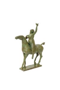 Olivia Musgrave, Amazon With Bird (SOLD), Bronze, 18 ¼ x 26 x 9 ½ inches