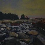 Peter Sculthorpe, Burning Through, oil on linen, 10 x 20 inches
