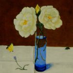 J. Clayton Bright, The Blue Vase, oil on canvas, 12 x 9 inches