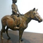 J. Clayton Bright, The Equestrienne, bronze, 11 x 11 x 4 inches