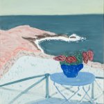 Milton Avery, Red Flowers on a Terrace, 1944, Gouache on paper, 30 x 21½ inches