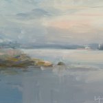 Christine Lafuente, New York Harbor from Red Hook, oil on board, 9 x 12 inches