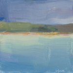 Christine Lafuente, Somes Sound, Storm Approaching, oil on board, 8 x 8 inches