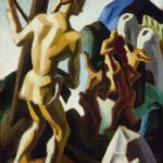 Thomas Hart Benton, Study for the Pathfinder, 1925, Oil on Board, 14 x 11 inches