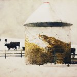 Jamie Wyeth, Silo and Angus, 1975, watercolor, 21 x 29 inches