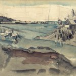 John Marin, Fell Plummer's Wharf, Cape Split, 1933, watercolor, 20 1:2 x 14 3:4 inches