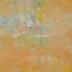 John Henry Twachtman, Red House Pelham’s Lane Pastel on paper 9 1.2 x 8 ¼ inches