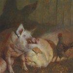 Jamie Wyeth, Night Pigs, 1979 Oil on board 30 x 30 inches