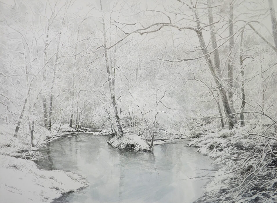 Greg Mort, Snow White, 2013, watercolor, 21 x 28 inches