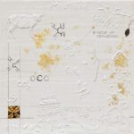 Kay Jackson, Darwin Panel: Methane, 2016, Gold leaf, graphite and bole on gessoed panel, 6 x 6 inches