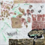 Kay Jackson, Darwin Panel: Trash to Treasure, 2011, Gold leaf, tempera, bole and graphite on gessoed panel, 6 x 6 inches