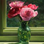 Scott Prior, Peonies, 2014, oil on board, 20 x 16 inches
