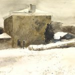 Andrew Wyeth (1917-2009), Firewood (Study for Groundhog Day), 1959, drybrush and watercolor on paper, 14 x 22 inches