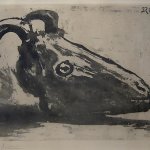 Pablo Picasso (1881 - 1973), Goat's Head, 1952. aquatint, 18 5/8 x 25 1/4 inches
