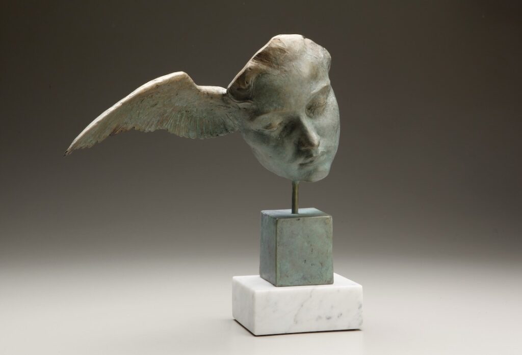 Julia Levitina, Invisible Bird Sing, Bronze, 13 ¾ x 14 x 4 ½ inches, Edition of 8