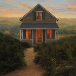 Scott Prior, Cabin in the Dunes, 2015, oil on panel, 22 x 16 inches