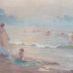 Charles Courtney Curran, The Enchanted Shore, oil on canvas, 18 x 32 inches