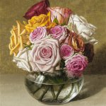 Stone Roberts, Autumn Roses, 2002-03, oil on linen, 15 x 12 inches