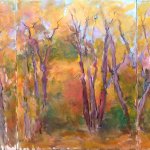 Mary Page Evans, October, oil on linen, 30 x 72 inches