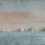 Winslow Homer (1836-1910), Sailboats at Gloucester, 1880, watercolor and graphite on paper 8 1/4 x 13 1/2 inches