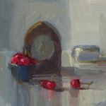 Christine Lafuente (b.1968), Cherries, Old Clock, and Sea Salt, 2017, Oil on linen, 9 x 12 inches