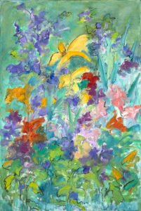 Mary Page Evans, Summer Garden III, 2018, Oil on canvas, 36 x 24 inches