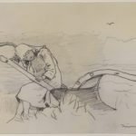 Winslow Homer, Girl Sitting On a Plow, 1879, Pencil on paper, 5 3/4 x 9 1/2 inches