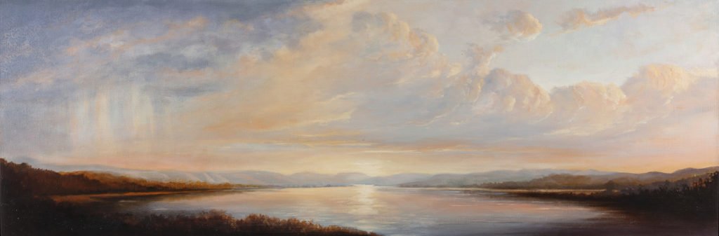 Victoria Adams, Lost River Plain, 2019, Oil on linen, 12 x 36 inches
