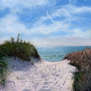 Timothy Barr, Cisco Dune, Oil on panel, 16 x 16 inches