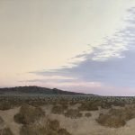 Francis Di Fronzo, First Light, Mojave; 2020, Oil over watercolor and gouache on panel, 38 x 53 inches