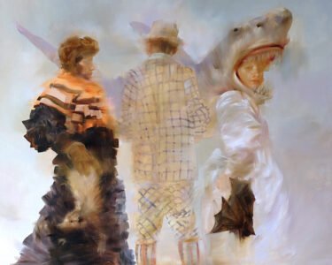 Sarah McRae Morton, Shepherds of Sky and Sea, 2020, Oil on linen, 31 ½ x 39 ½ inches