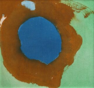 Helen Frankenthaler, Untitled, c. 1989, Oil on linen-covered book, 11 ½ x 11 ½ x 1 ¾ inches, On loan from Marsha Rothman