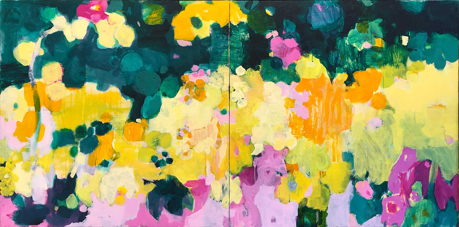 Marie Theres Berger, Mars (diptych), 2020, Acrylic on canvas, 31 ½ x 63 inches