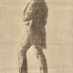 N.C. Wyeth (1882-1945), Untitled (standing male figure, from the side), 1900, Charcoal on paper, 24 ½ x 19 inches