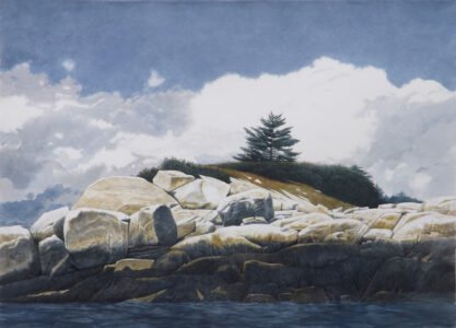 Greg Mort, Great Stone Island, 2021, Watercolor, 21 x 29 inches