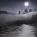 Greg Mort, Moonlit Cove, 2021, Watercolor, 21 x 29 inches