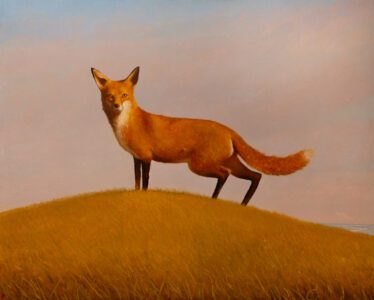 Bo Bartlett, Vulpis Scit Multa (The Fox Knows Many Things), 2022, Oil on panel, 48 x 60 inches