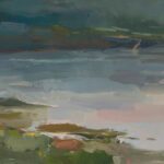 Christine Lafuente, Acadian Cove, 2021, Oil on linen, 14 x 24 inches