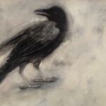 Jane Morris Pack, Crow, 2009, Oil on paper, 19 3/4 x 25 1/2 inches