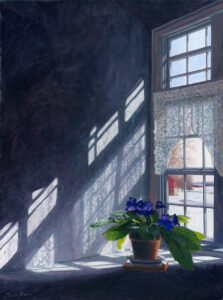 Timothy Barr, Winter Window (SOLD), 2022, Oil on panel, 16 x 12 inches
